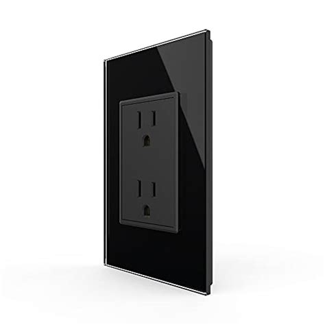 LIVOLO Black Duplex Receptacle 15A Standard Decorative 